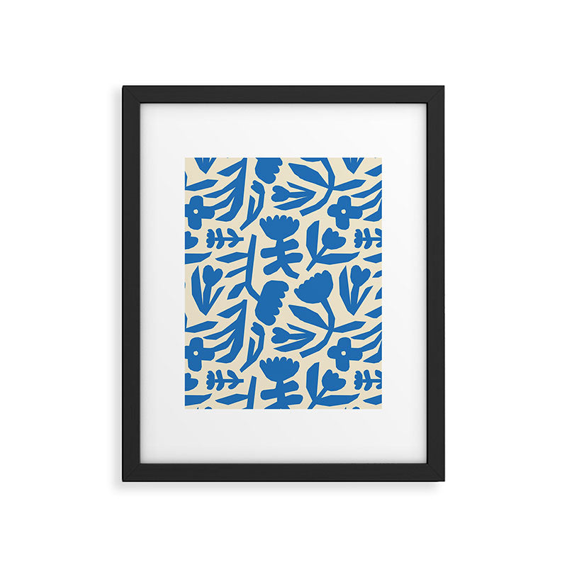 Blue flower nature art pattern Framed Art Print Gallery Image 6