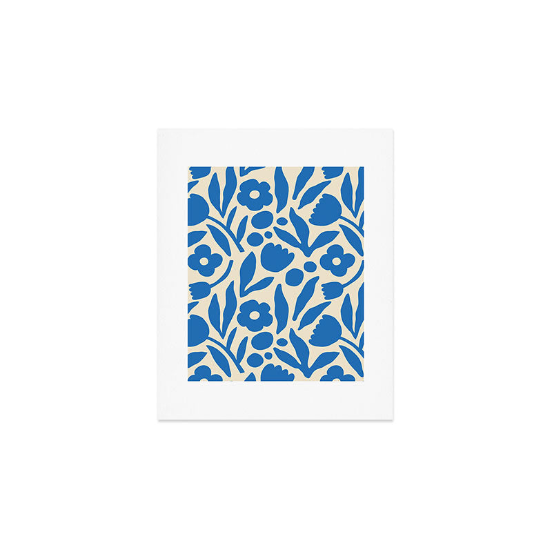 Blue flower nature art pattern Art Print Gallery Image 1