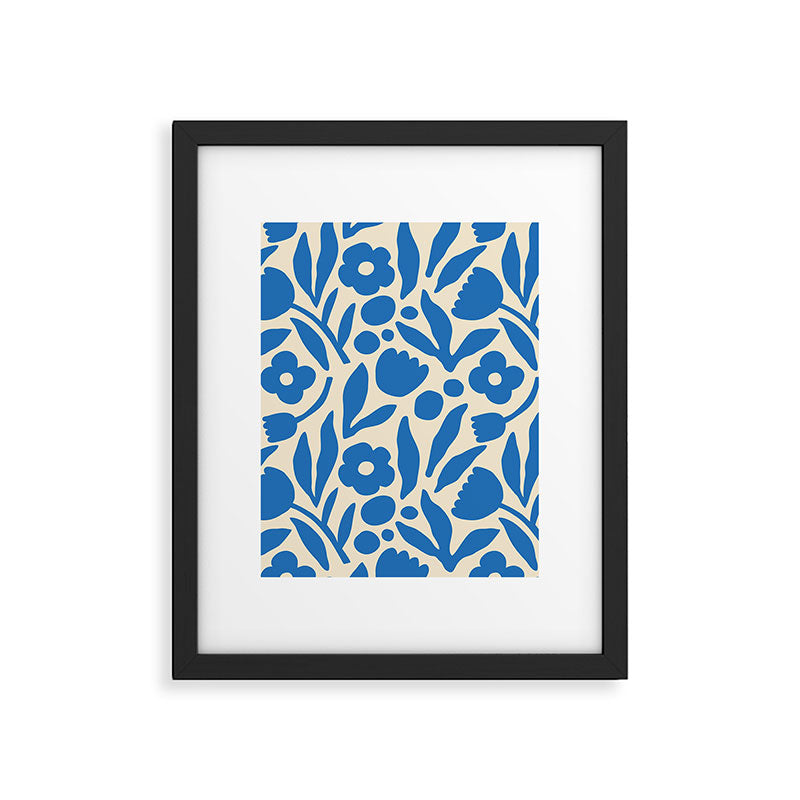 Blue flower nature art pattern Framed Art Print Gallery Image 6