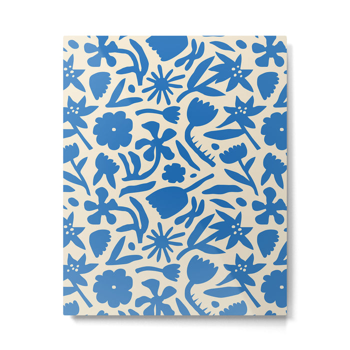 Blue flower nature art pattern Metal Print Gallery Image 1