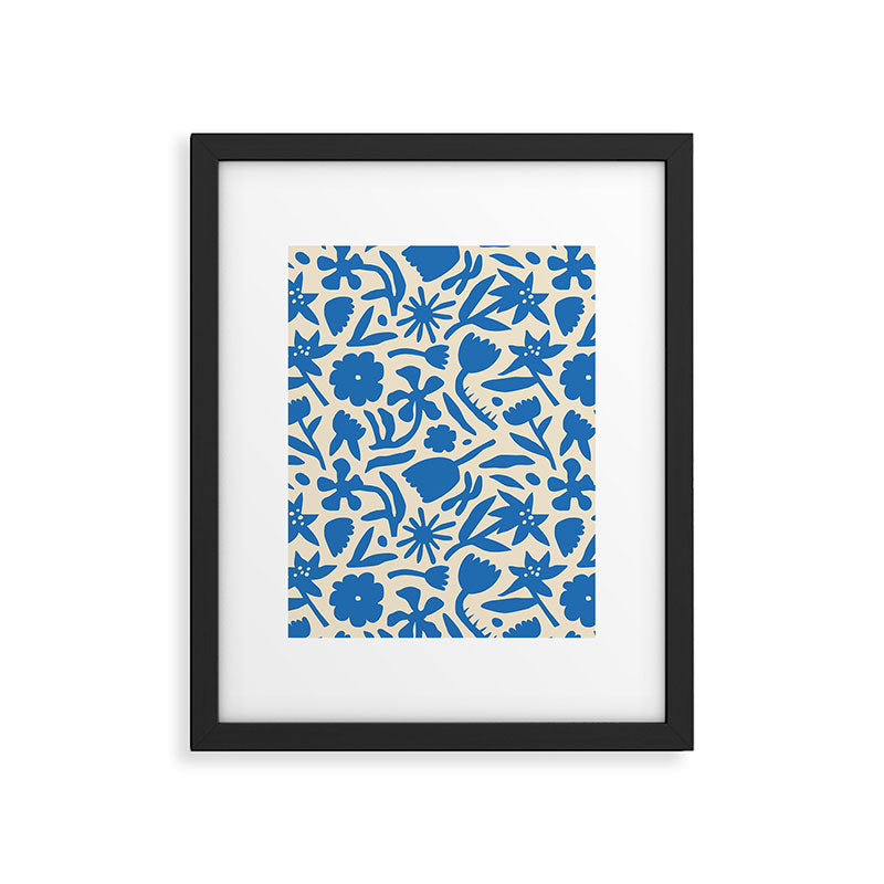 Blue flower nature art pattern Framed Art Print Gallery Image 6