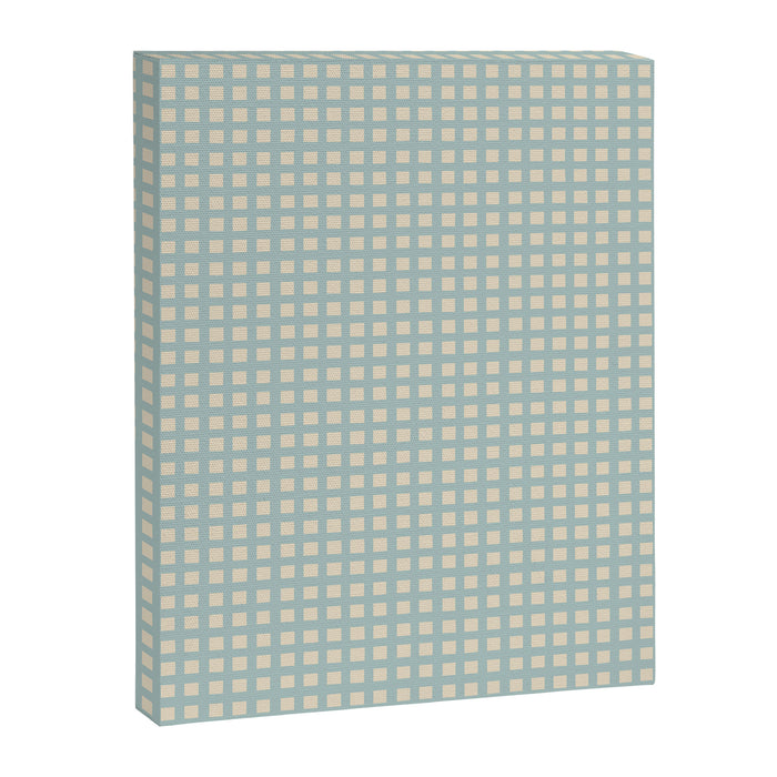 Blue geometric gingham grid art pattern Canvas Print Gallery Image 1