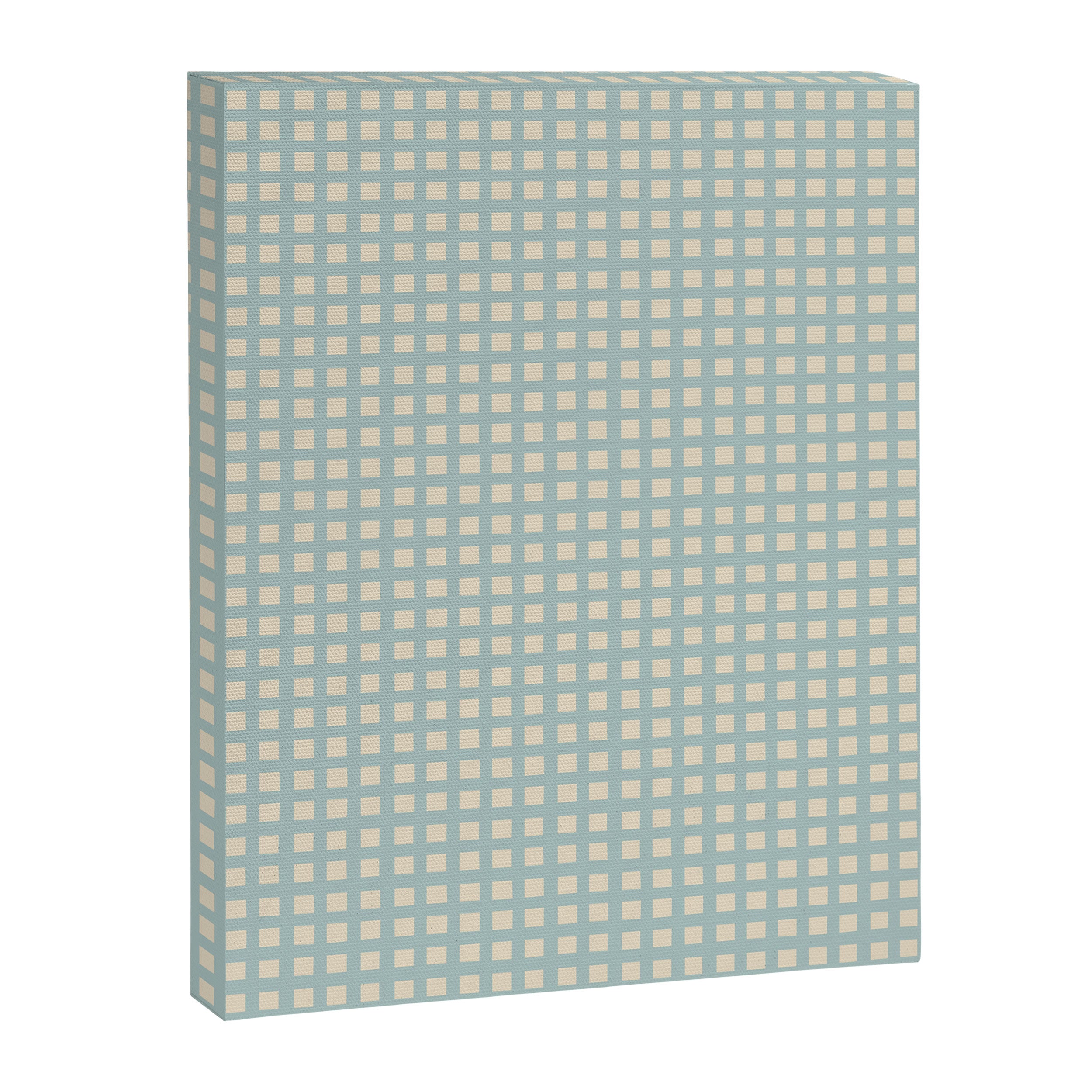 Blue geometric gingham grid art pattern Canvas Print Gallery Image 6