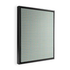 Blue geometric gingham grid art pattern Framed Canvas Print Gallery Image 2