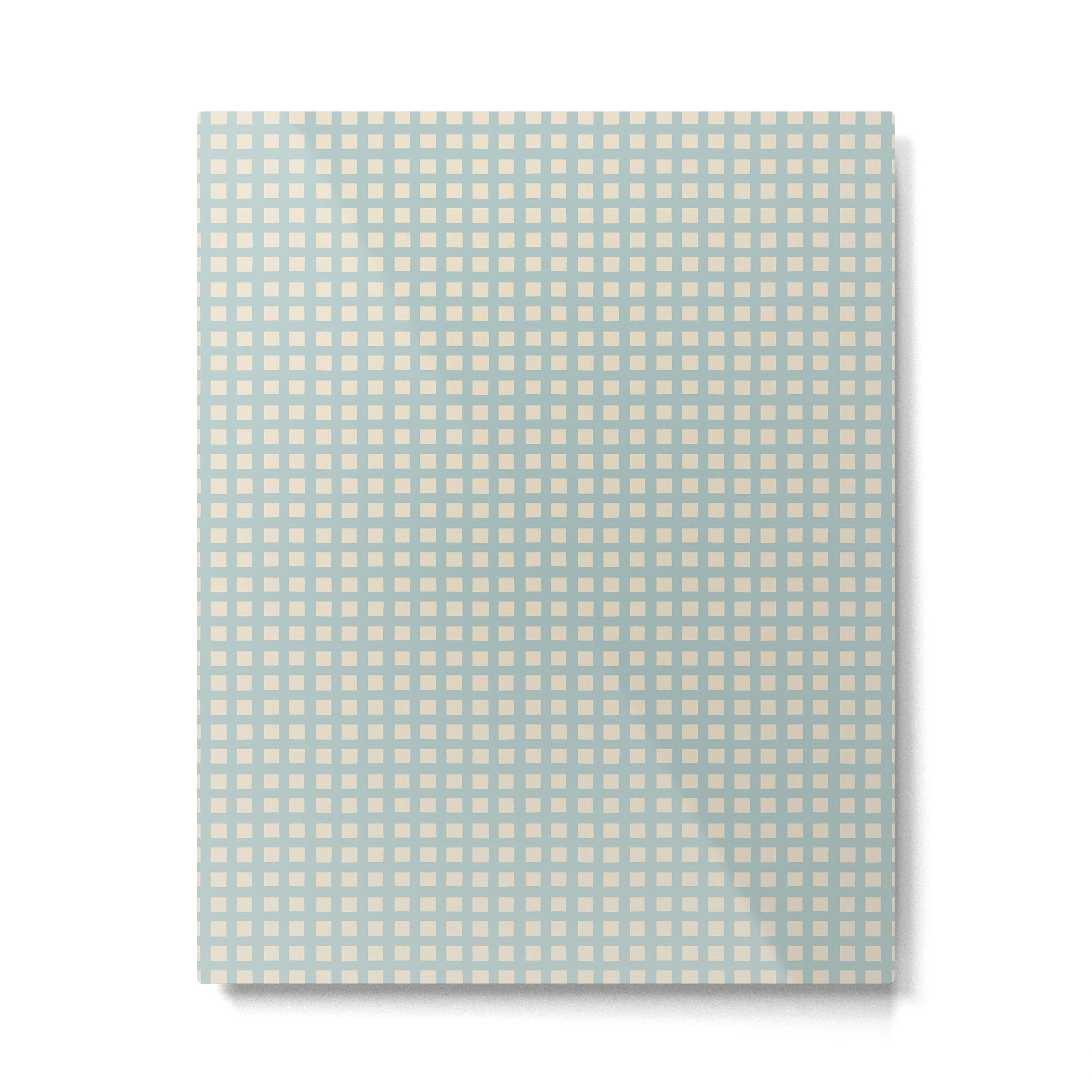 Blue geometric gingham grid art pattern Metal Print Gallery Image 4