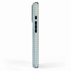 Blue geometric gingham grid art pattern iPhone Case Gallery Image 2