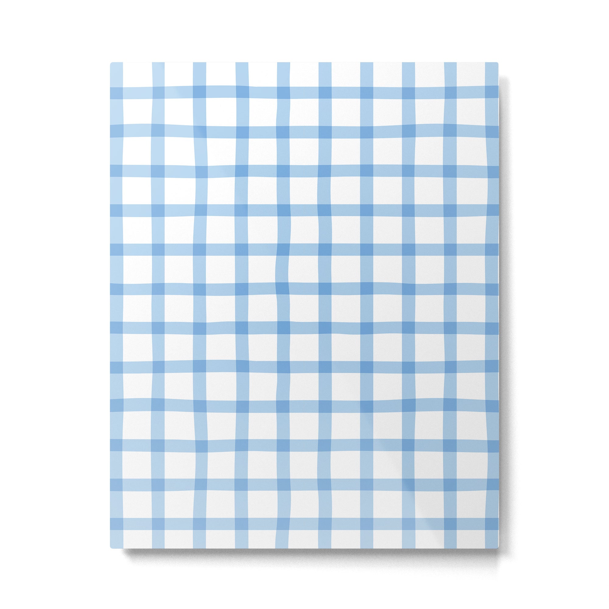 Blue geometric plaid gingham pattern Metal Print Gallery Image 6
