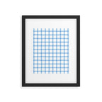 Blue geometric plaid gingham pattern Framed Art Print Gallery Image 6