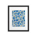 Blue nature leaf shape art pattern Framed Art Print Gallery Image 6