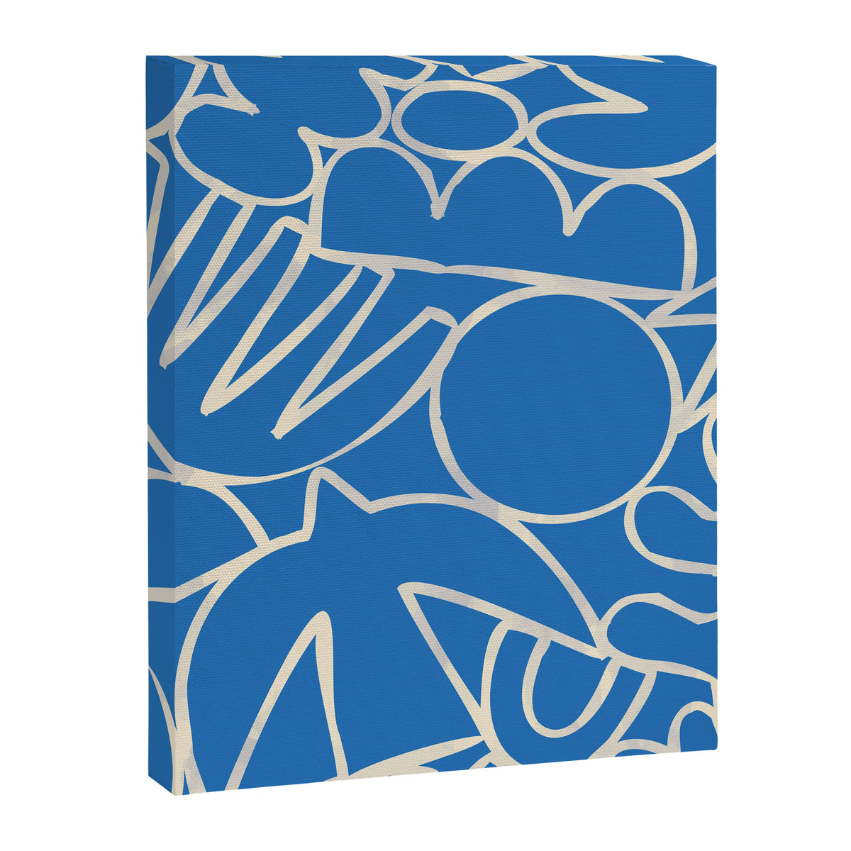Blue organic nature art shape paint pattern Canvas Print Gallery Image 8