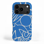 Blue organic nature art shape paint pattern iPhone Case Gallery Image 1