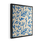 Blue organic watercolor nature art pattern Framed Canvas Print Gallery Image 2