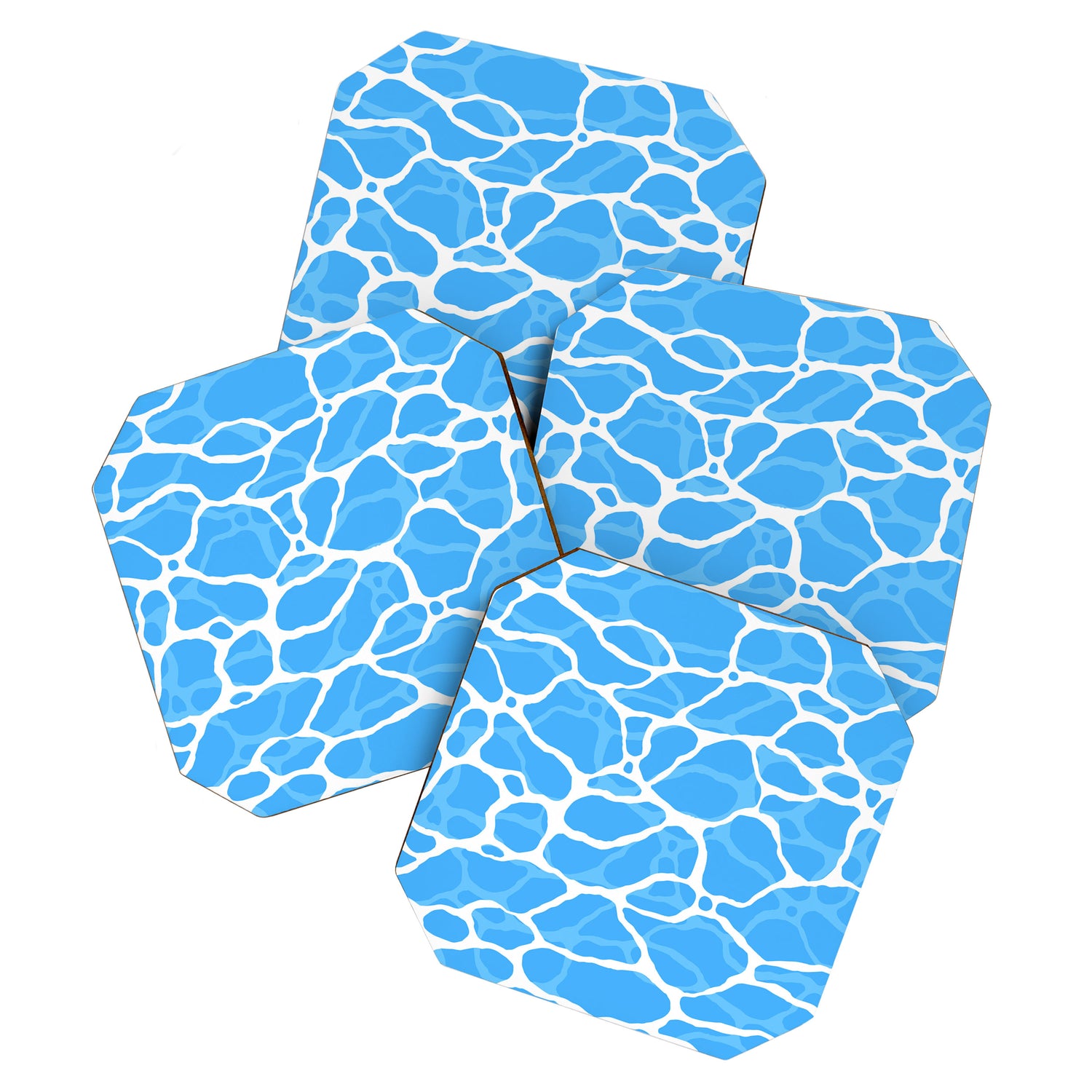 Blue water wave ripple texture pattern Coaster Gallery Image 1