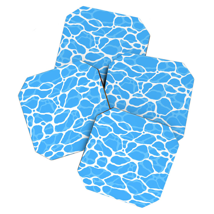Blue water wave ripple texture pattern Coaster Gallery Image 1