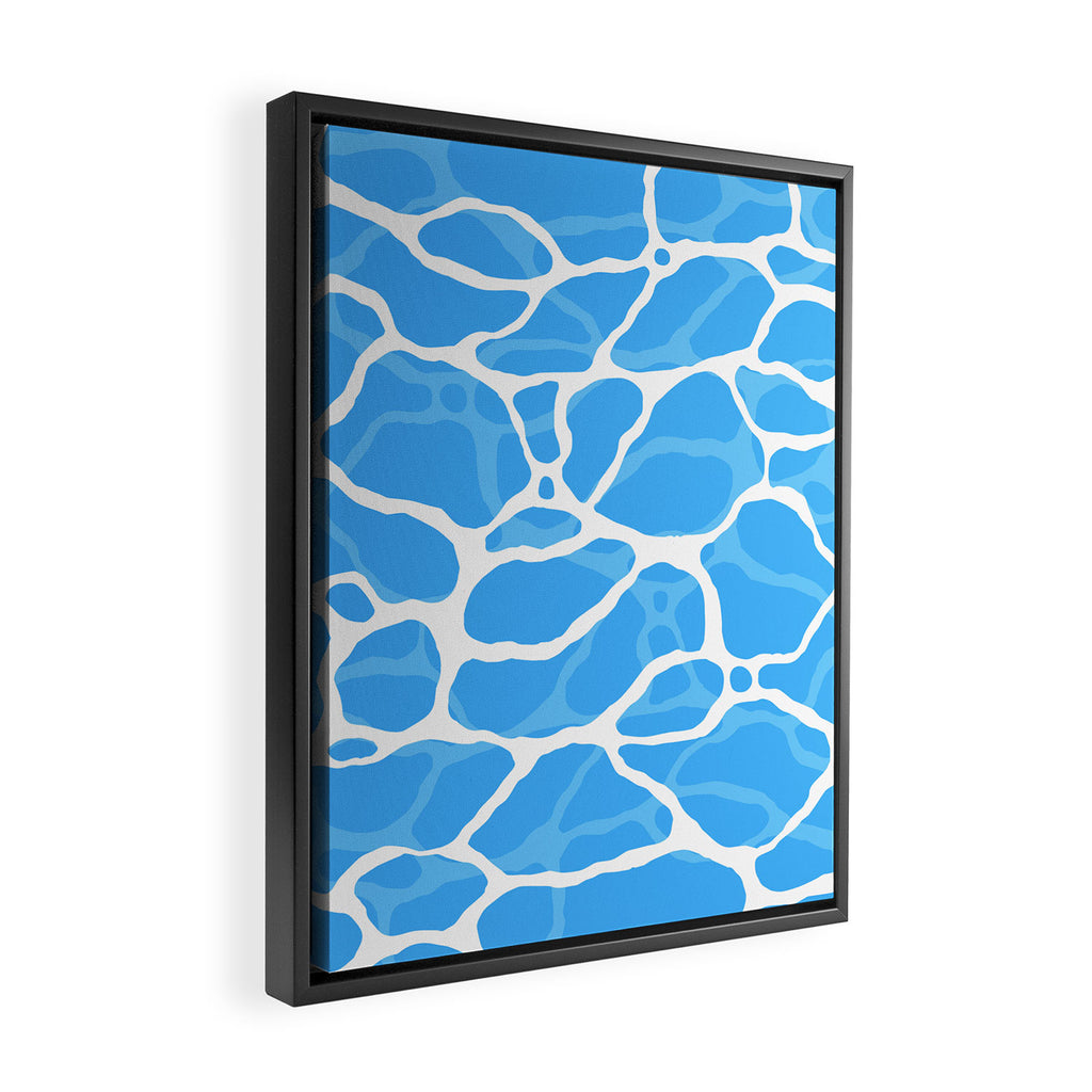 Blue water wave ripple texture pattern Framed Canvas Print Gallery Image 2