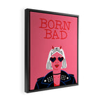 Born bad devil woman cartoon portrait art Framed Canvas Print Gallery Image 2