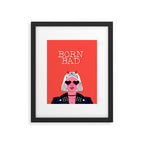 Born bad funny devil woman rocker girl print cartoon Framed Art Print Gallery Image 5