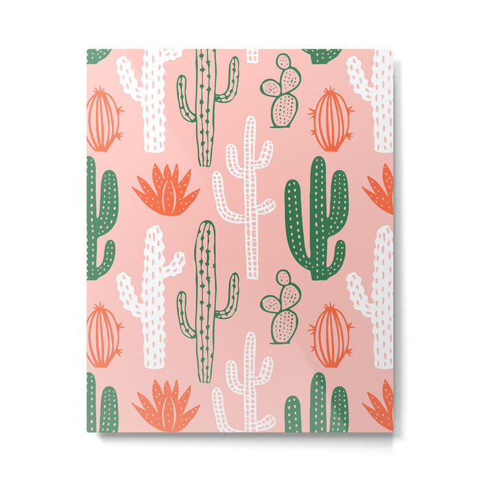 Cactus plant doodle art pattern Metal Print Gallery Image 1