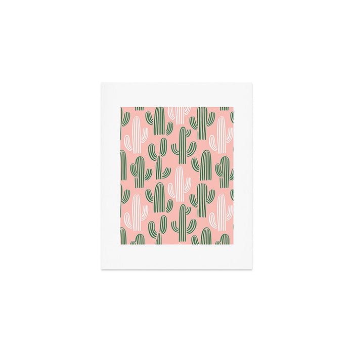 Cactus plant doodle art pattern Art Print Gallery Image 1