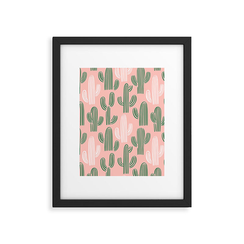 Cactus plant doodle art pattern Framed Art Print Gallery Image 6