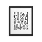 Cactus plant doodle art pattern Framed Art Print Gallery Image 6