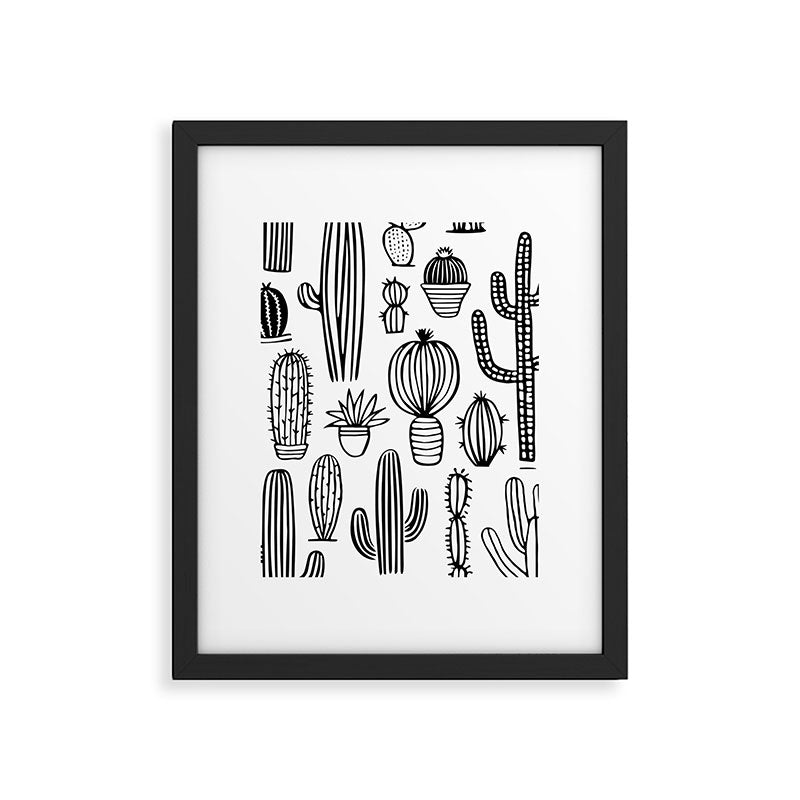 Cactus plant doodle art pattern Framed Art Print Gallery Image 6