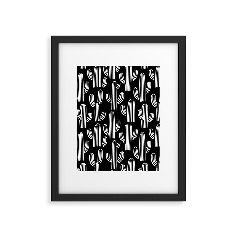 Cactus plant doodle art pattern Framed Art Print Gallery Image 6
