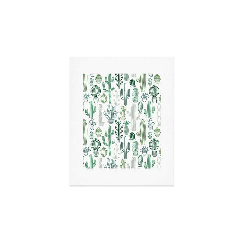 Cactus plant hand drawn doodle pattern Art Print Gallery Image 1