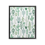 Cactus plant hand drawn doodle pattern Framed Canvas Print Gallery Image 8