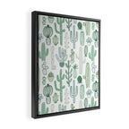 Cactus plant hand drawn doodle pattern Framed Canvas Print Gallery Image 2