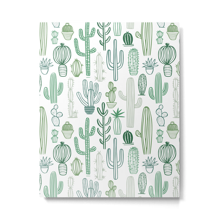 Cactus plant hand drawn doodle pattern Metal Print Gallery Image 1