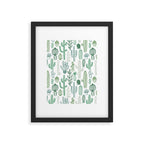 Cactus plant hand drawn doodle pattern Framed Art Print Gallery Image 6