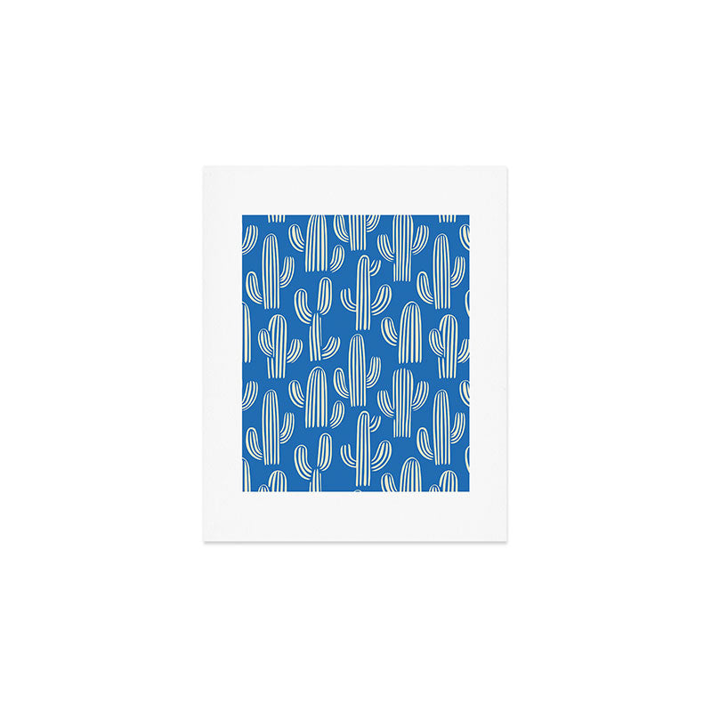 Cactus plant hand drawn pattern Art Print Gallery Image 1