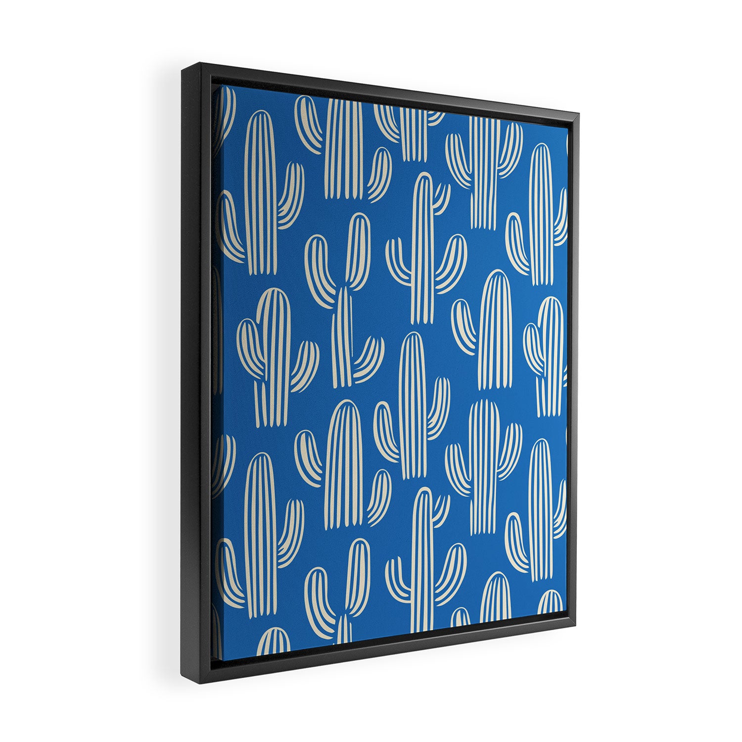 Cactus plant hand drawn pattern Framed Canvas Print Gallery Image 2