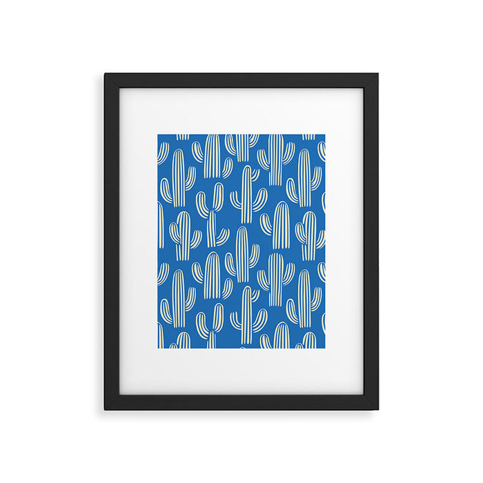 Cactus plant hand drawn pattern Framed Art Print Gallery Image 1