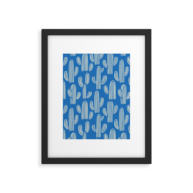 Cactus plant hand drawn pattern Framed Art Print Gallery Image 6