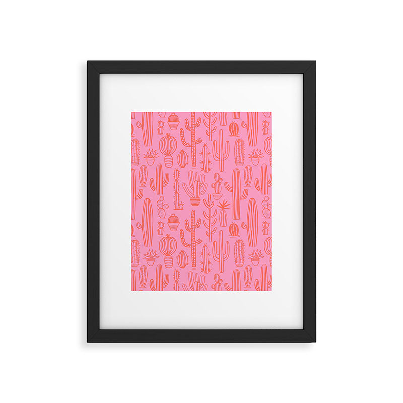 Cactus succulent plant doodle art pattern Framed Art Print Gallery Image 6