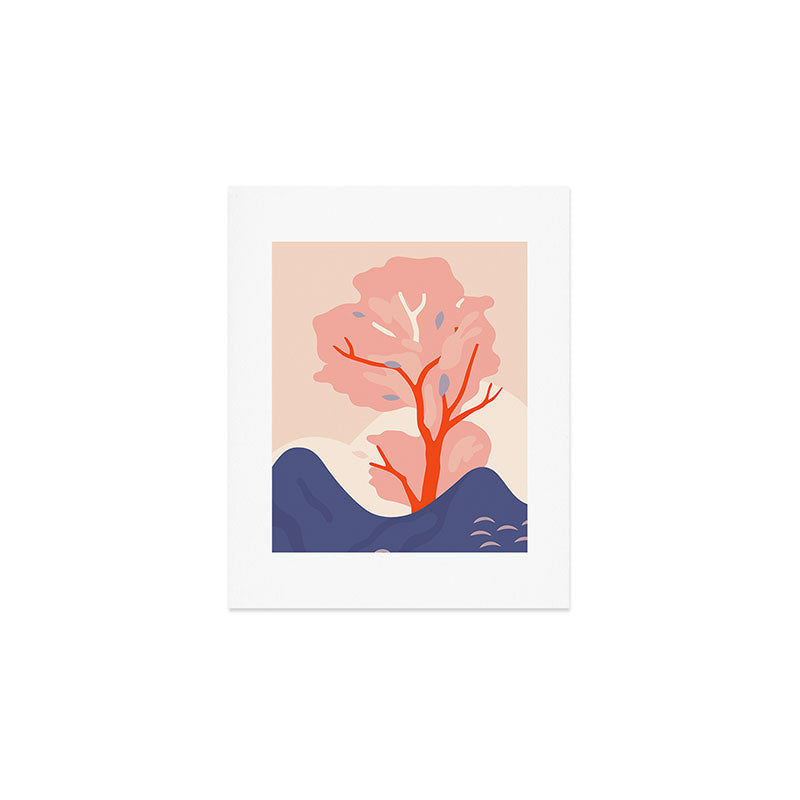 Cherry tree nature landscape art Art Print Gallery Image 1