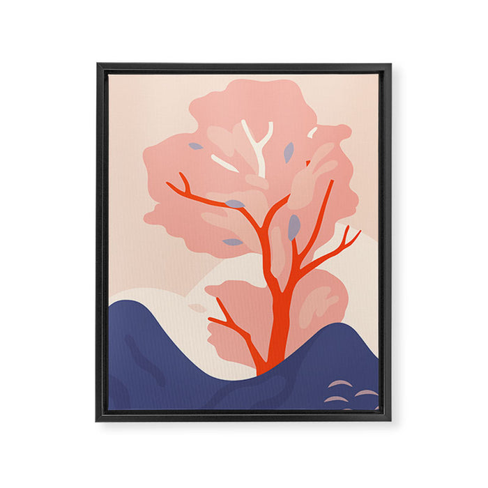 Cherry tree nature landscape art Framed Canvas Print Gallery Image 1
