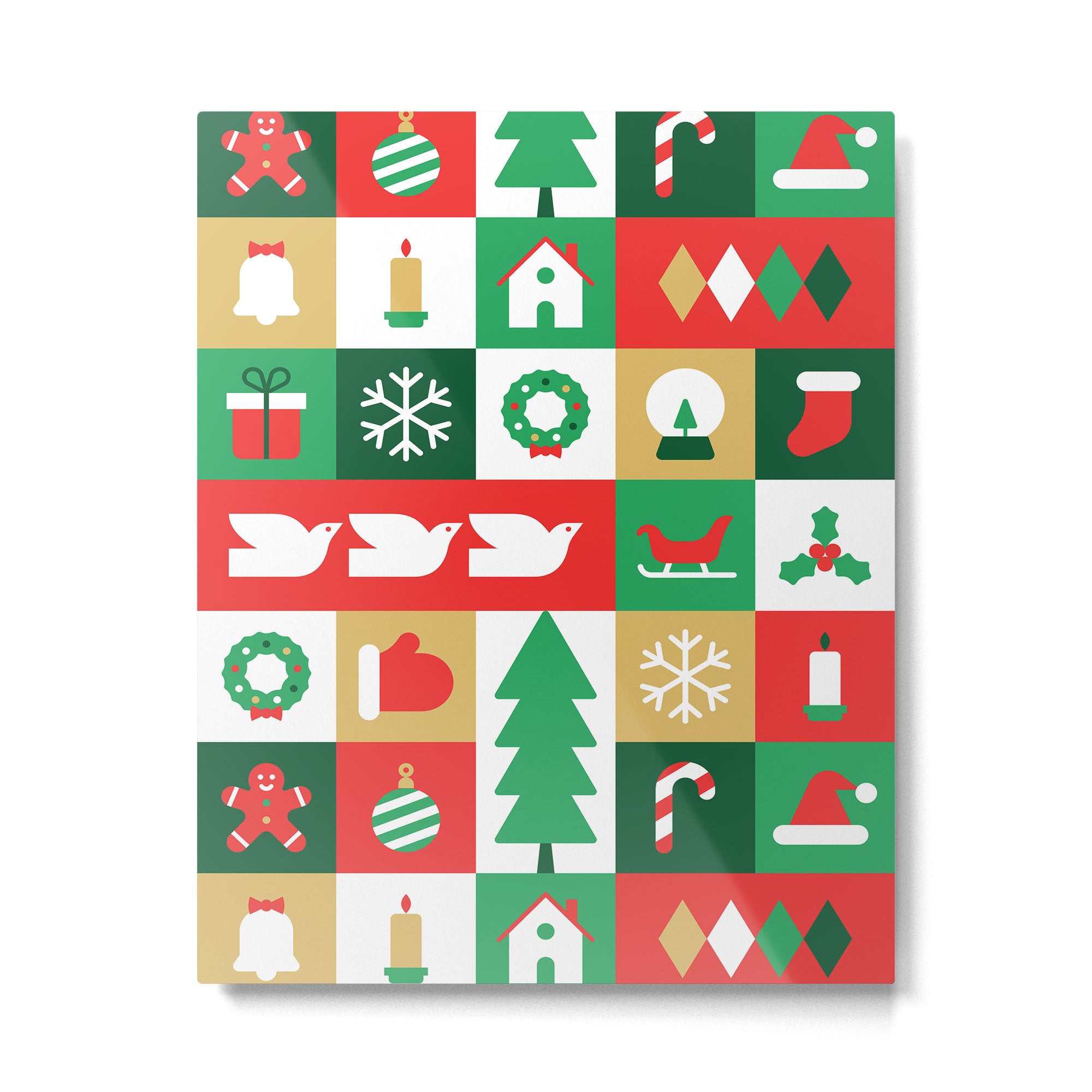 Christmas geometric mosaic art pattern Metal Print Gallery Image 6