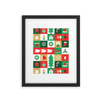 Christmas geometric mosaic art pattern Framed Art Print Gallery Image 6