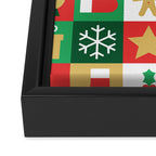 Christmas geometric patchwork mosaic pattern Framed Canvas Print Gallery Image 3
