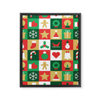 Christmas geometric patchwork mosaic pattern Framed Canvas Print Gallery Image 8