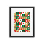 Christmas geometric patchwork mosaic pattern Framed Art Print Gallery Image 6