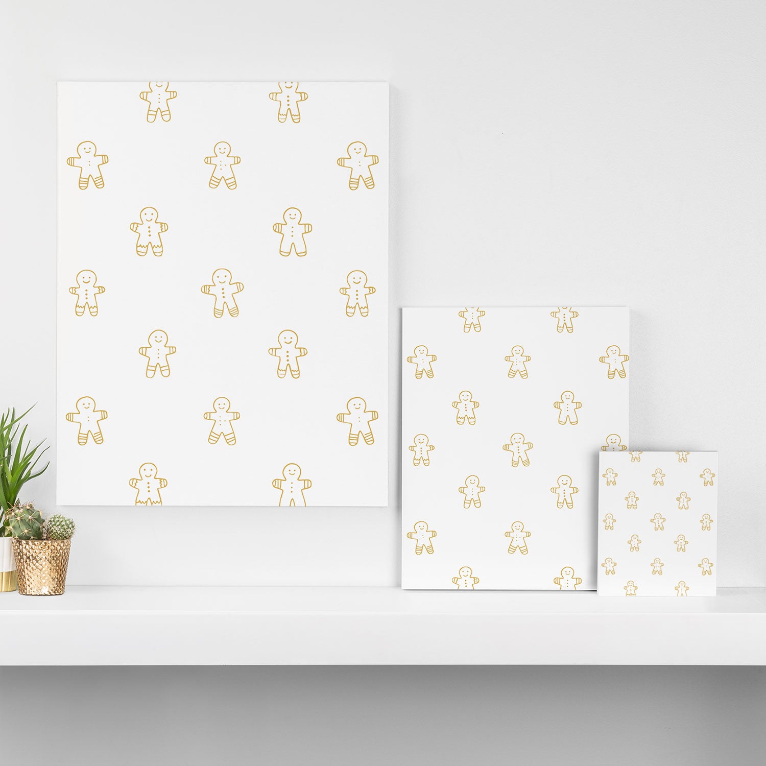 Christmas gingerbread cookie pattern Canvas Print Gallery Image 3