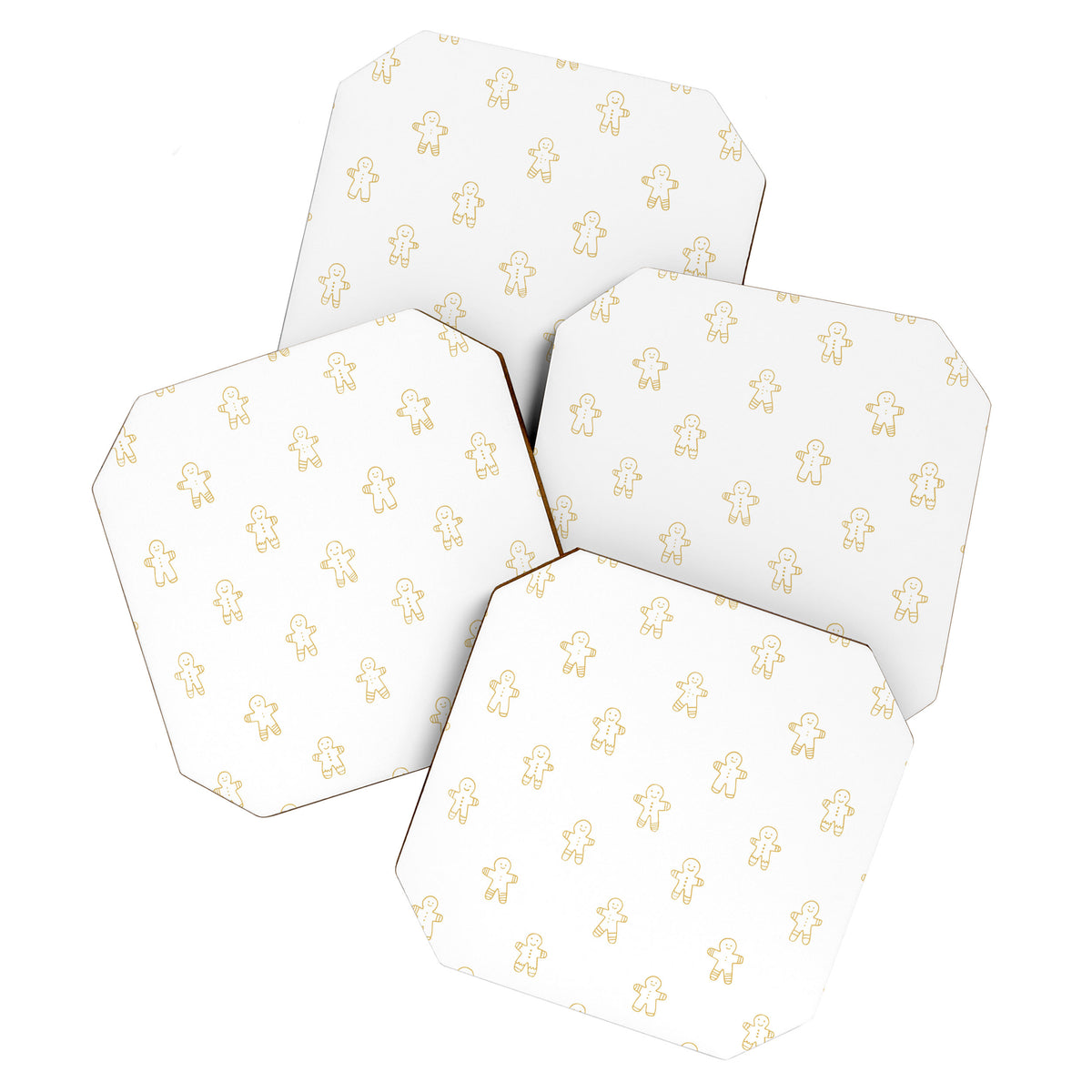 Christmas gingerbread cookie pattern Coaster Gallery Image 1