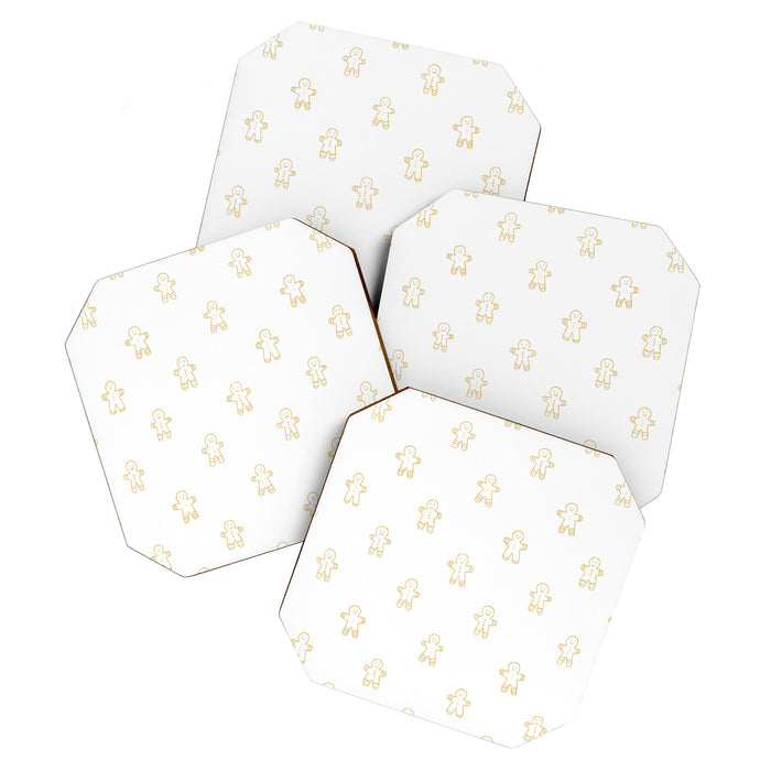 Christmas gingerbread cookie pattern Coaster Gallery Image 1
