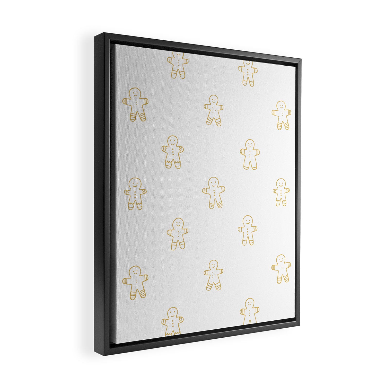 Christmas gingerbread cookie pattern Framed Canvas Print Gallery Image 2