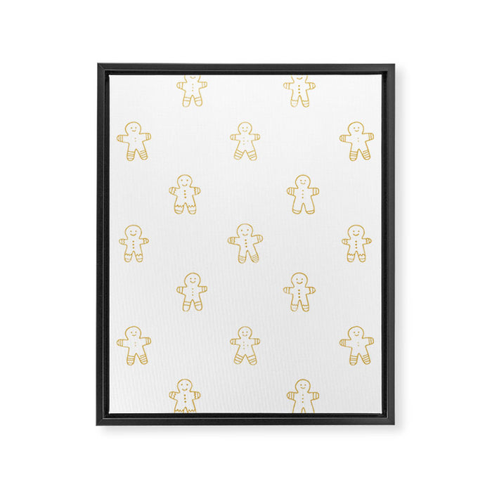Christmas gingerbread cookie pattern Framed Canvas Print Gallery Image 1