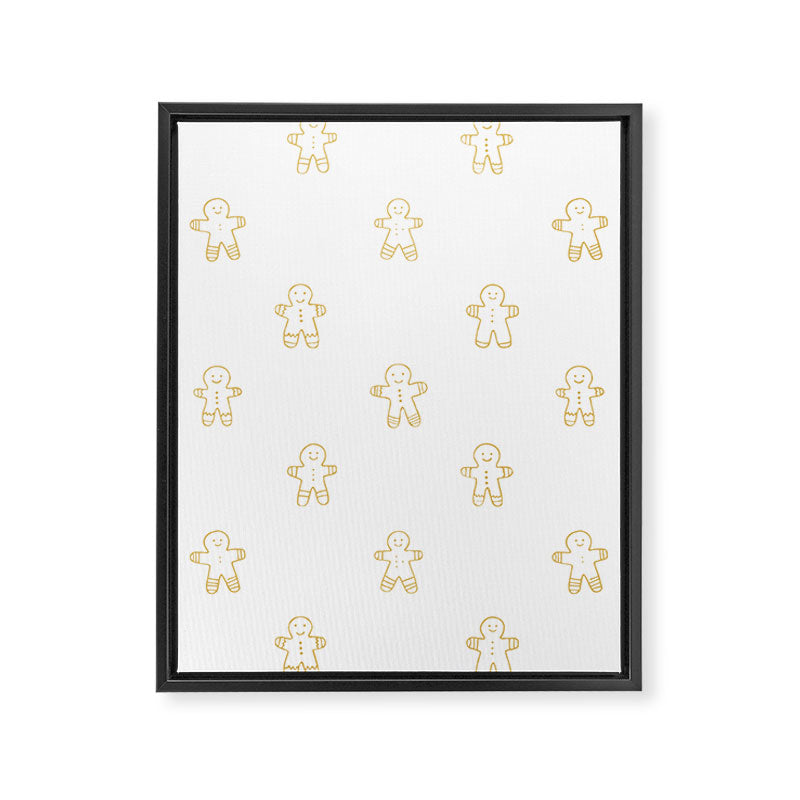 Christmas gingerbread cookie pattern Framed Canvas Print Gallery Image 8